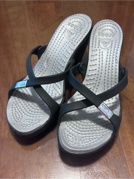 CROCS Shoes - Crocs Sandals Womens Size 9 Cyprus IV Slip on Slide Heel Strappy 14558 Black